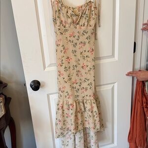 Altar'd State Beige Floral Maxi Dress